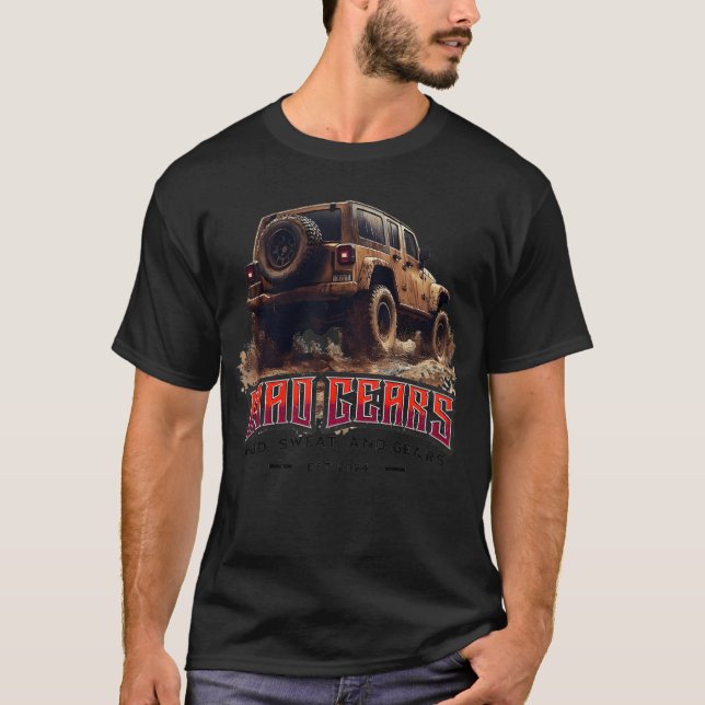 Retro Pickup Lastbil för SUV-drivrutiner 4WD-kampa T Shirt (Framsida)