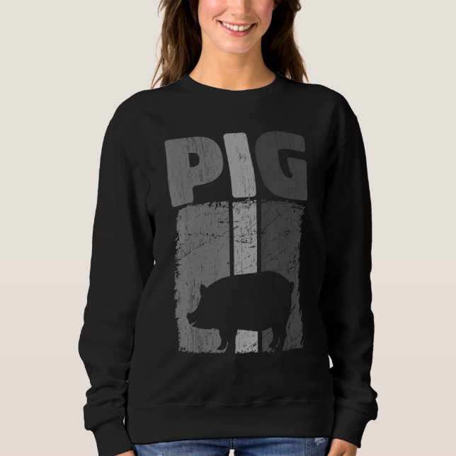 Retro Pig Lover, Cute Farmer, Farming For Men Wome T Shirt (Framsida)