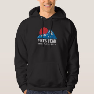 Retro Pikes toppar Colorado Mountains Hoodie