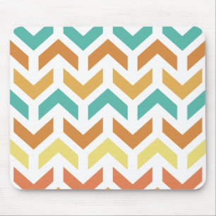 Retro pilarer Chevron Orange Teal Guld Musmatta