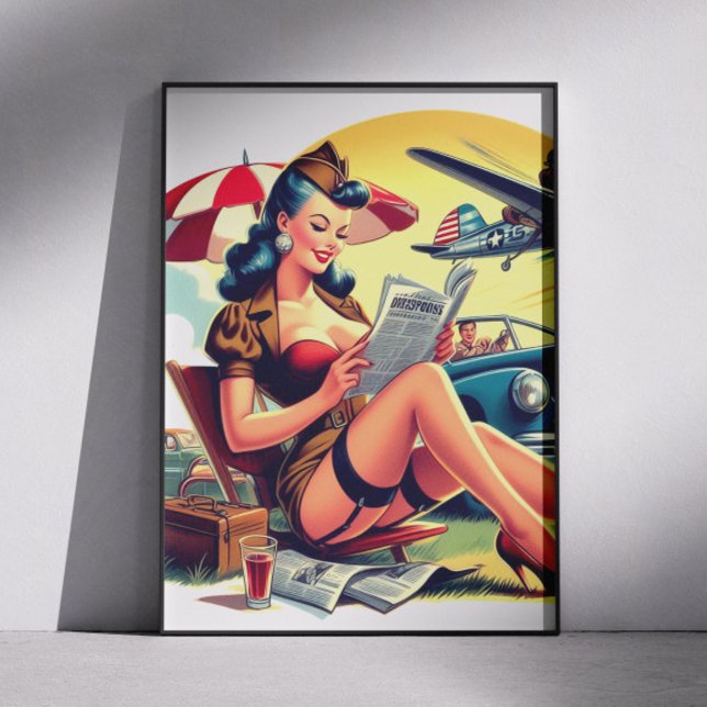 Retro Pilot Pinuppa Poster (Skapare uppladdad)