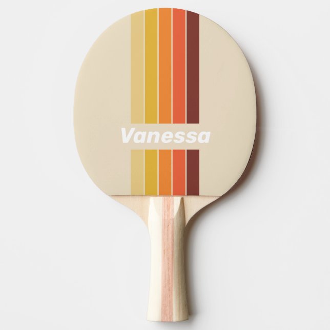 Retro Pin Ränder med namn Pingisracket (Framsidan)