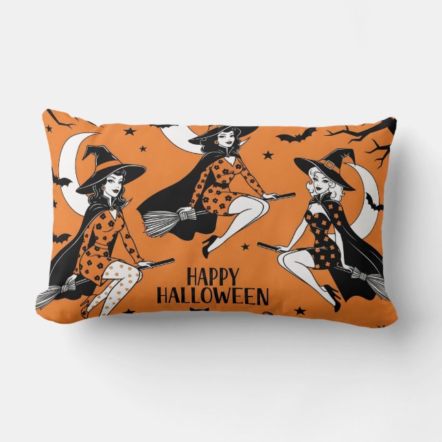 Retro Pin-Up-fönster Lumbarkudde (Framsida)