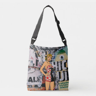 Retro Pin-Up Gatu Art Crossbody Väska Blandade Med