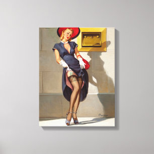 Retro Pin-Up Girl Canvastryck