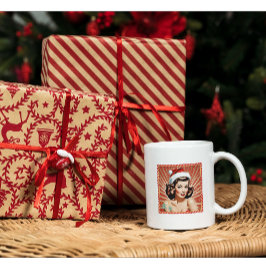 Retro Pin Up Girl-jul Kaffemugg