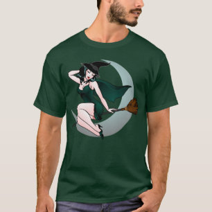Retro Pin-up Girl Shirt Witchy Halloween Shirt T