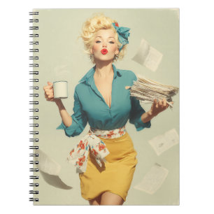 Retro Pin-Up Kontors Chic Anteckningsbok