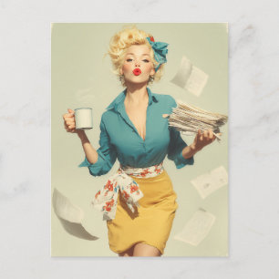 Retro Pin-Up Kontors Chic Vykort