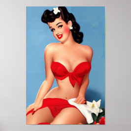 Retro Pin-Up-Poster med en Sultry-Twist Poster