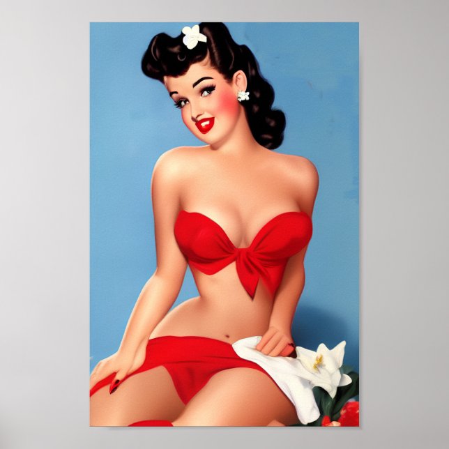 Retro Pin-Up-Poster med en Sultry-Twist Poster (Framsidan)