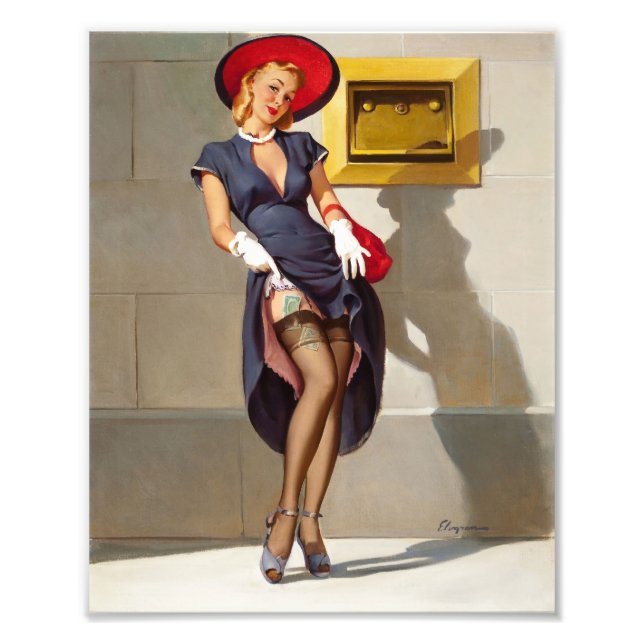 Retro Pin-Up Tjej Fototryck (Framsidan)