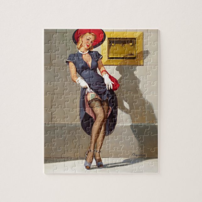 Retro Pin-Up Tjej Pussel (Vertikal)