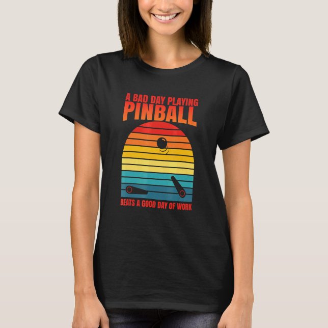 Retro Pinball Beats Work Arcade Maskin T Shirt (Framsida)