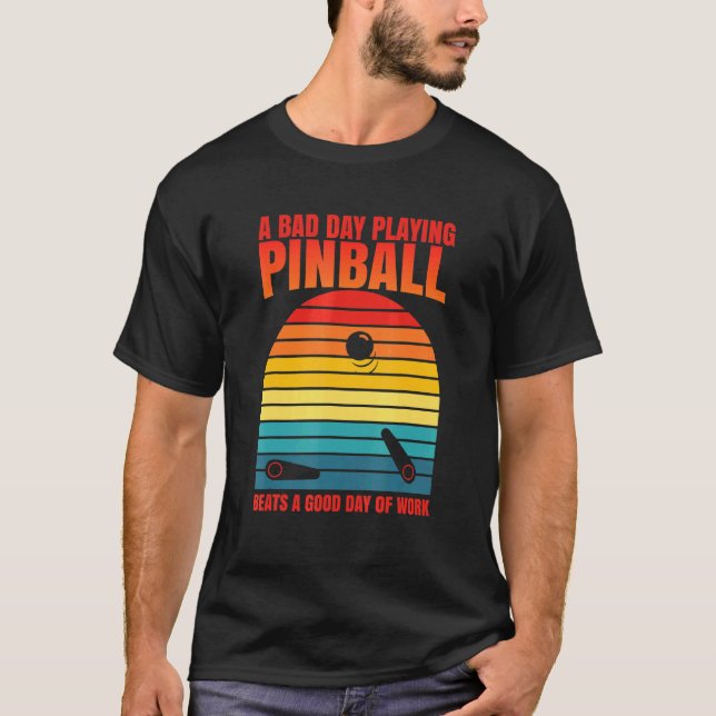 Retro Pinball Beats Work Arcade Maskin T Shirt (Framsida)