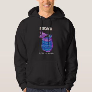 Retro Pineapple för aporwave Aesthetic Glitch 80 s Hoodie