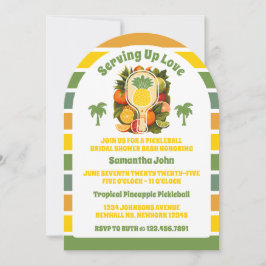 Retro Pineapple Pickleball Möhippa Photo Inbjudningar