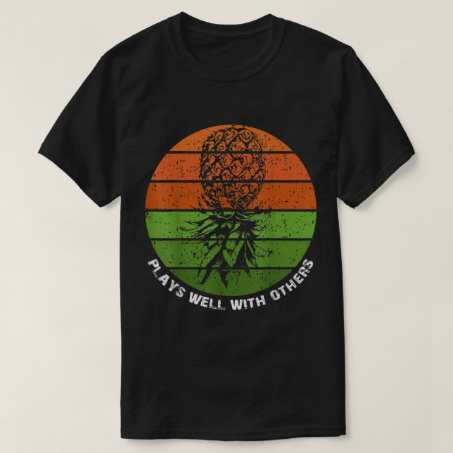Retro Pineapple Summer Vibes Design T Shirt (Design framsida)