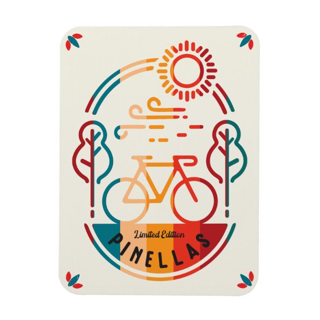 Retro Pinellas Bike Trail Magnet (Vertikal)