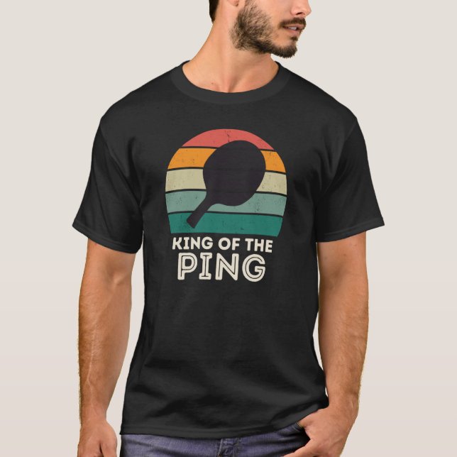 Retro Ping Pong Champion för manar KUNG I PING T Shirt (Framsida)