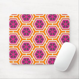 Retro Pink and Orange Modern Geometric Pattern Musmatta
