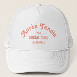 Retro Pink Après Tennis Social Club Custom White Keps