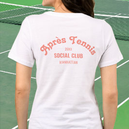 Retro Pink Après Tennis Social Club Custom White T Shirt