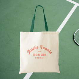 Retro Pink Après Tennis Social Club Green Handle Tygkasse
