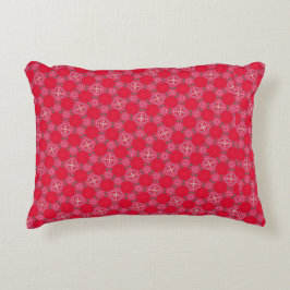 Retro Pink Clover Accent Pillow Prydnadskudde
