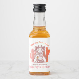 Retro Pink Disco Ball Cowgirl Birthday Party Beer Spritflaskor Etikett