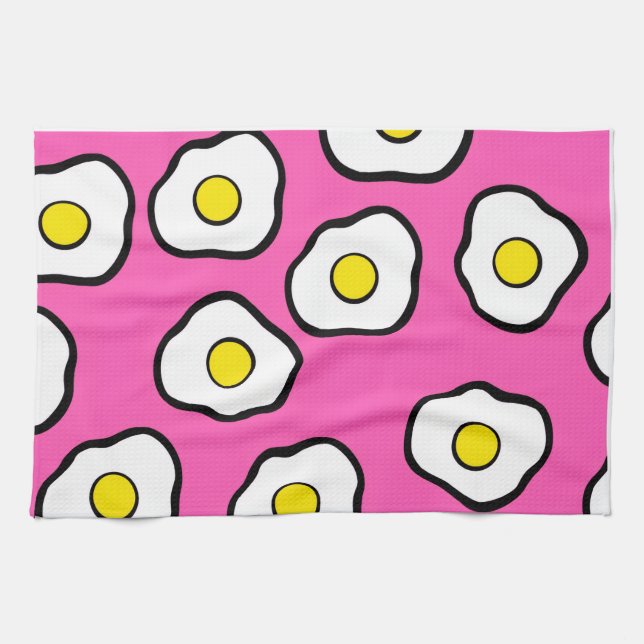 Retro pink egg towel kökshandduk (Horisontell)