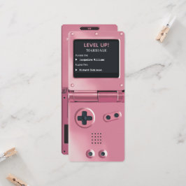 Retro Pink II Handhållen Spelkonsol Bröllopsinbjud Inbjudningar