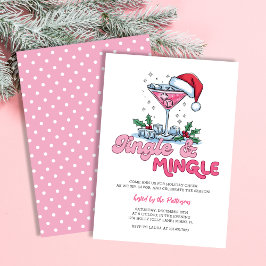 Retro Pink Martini Jingle & Mingle Julfest Inbjudningar