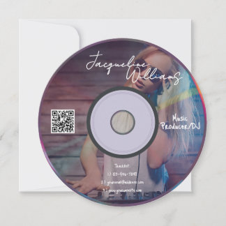 Retro Pink Music Producer CD DJ Business Card Inbjudningar