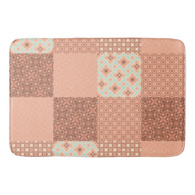 Retro Pink Patchwork Badrumsmatta (Framsidan)