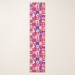Retro Pink Purple Wine Bauhaus Pattern Sjal<br><div class="desc">Retro Pink Purple Wine Bauhaus Pattern Scarves and Wraps features a vintage wine pattern in pink, purple and white. Perfect gifts for wine lovers for birthdays,  celebrations,  thank you gifts,  staff,  Christmas and holiday gifts. Created by Evco Studio www.zazzle.com/store/evcostudio</div>