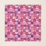 Retro Pink Purple Wine Bauhaus Pattern Sjal<br><div class="desc">Retro Pink Purple Wine Bauhaus Pattern Scarves and Wraps features a vintage wine pattern in pink, purple and white. Perfect gifts for wine lovers for birthdays,  celebrations,  thank you gifts,  staff,  Christmas and holiday gifts. Created by Evco Studio www.zazzle.com/store/evcostudio</div>