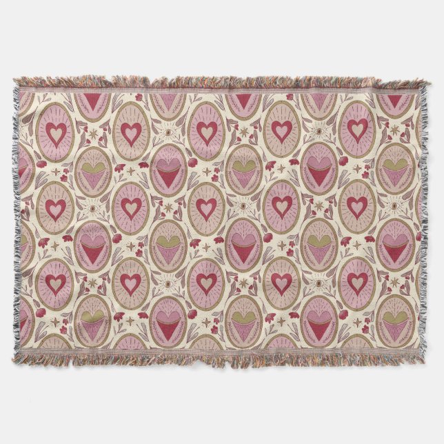Retro Pink & Red Hand Drawn Hearts Valentine's Day Filt (Framsidan)