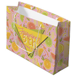 Retro Pink Summer Citrus Fruit Birthday