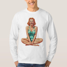 Retro Pinup 1950-talets flicka i Blommigt Swimfit
