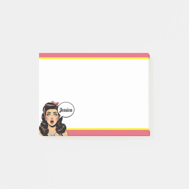 Retro Pinup_ Action Packed Post-it Block (Framsida)