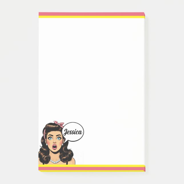 Retro Pinup_ Action Packed Post-it Block (Framsida)