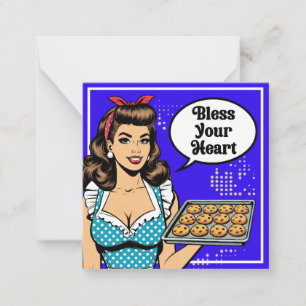 Retro-Pinup_ Bless your Heart Anteckningskort