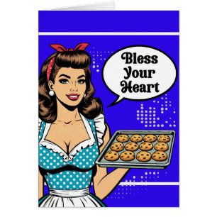 Retro-Pinup_ Bless your Heart Hälsningskort