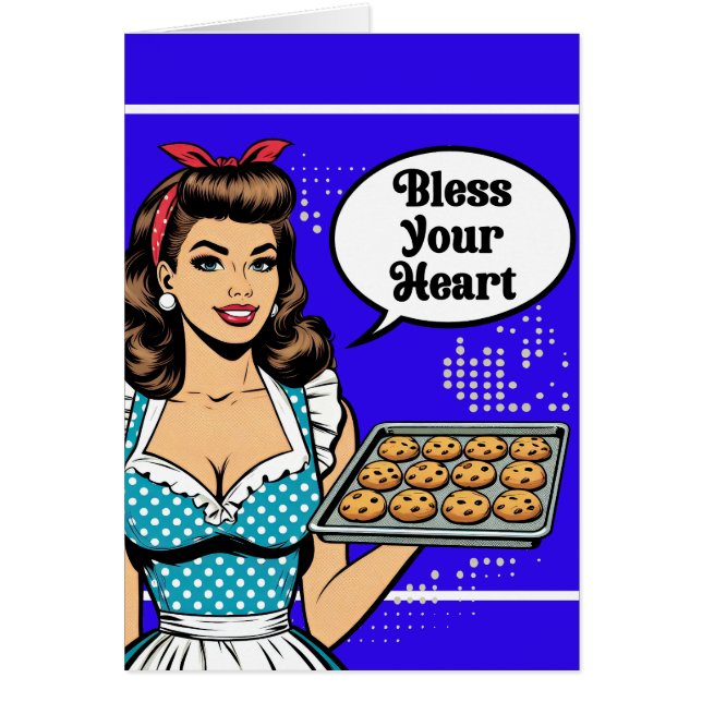 Retro-Pinup_ Bless your Heart Hälsningskort (Framsidan)