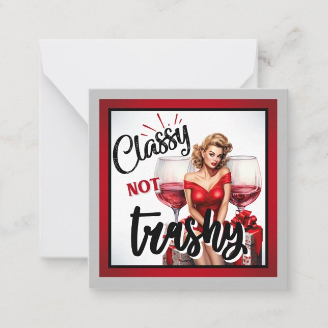 Retro Pinup Classy inte Trashy Anteckningskort (Framsida)