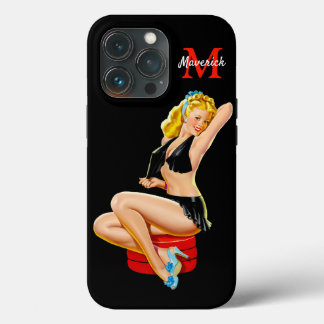 Retro Pinup Girl - Blonde Girl Dured in Black