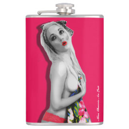 Retro Pinup Girl Hip Flask Cherrie Alt Rosa Fickplunta