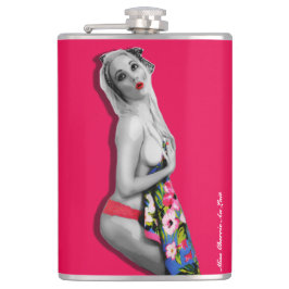 Retro Pinup Girl Hip Flask med miss Cherrie Fickplunta