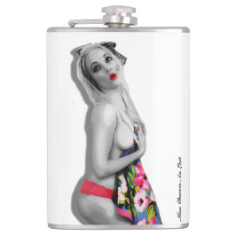Retro Pinup Girl Hip Flask Miss Cherrie White Alt Fickplunta